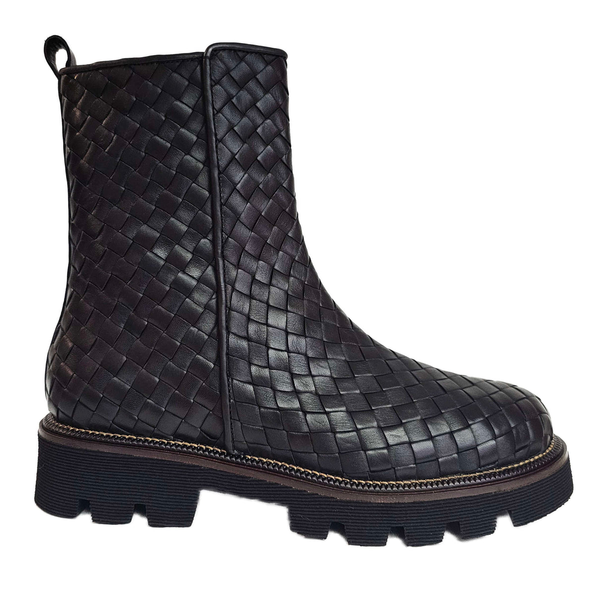 Pons Quintana, fein geflochtene Stiefelette in Schwarz – Schuhe by