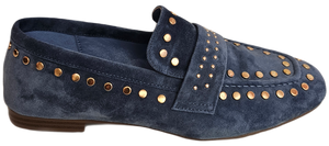 Lodi Love, Loafer in Jeansblau mit goldenen Nieten