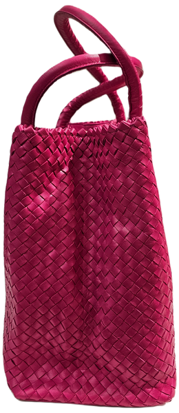 Pons Quintana, Flechtleder-Tasche in Fuchsia