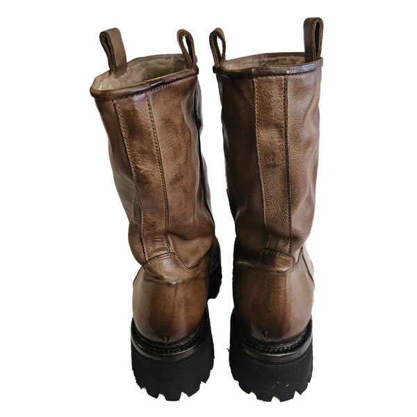 Cordwainer, weiche Lederstiefelette mit Lammfell gefüttert