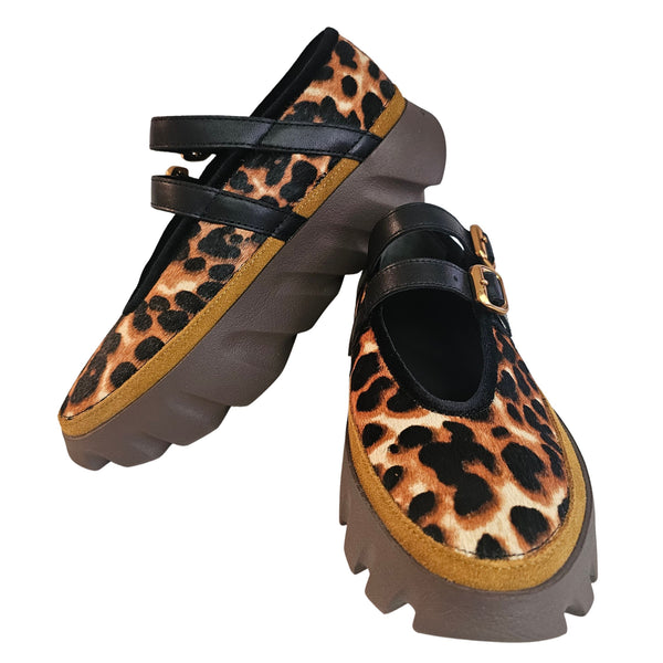 4CCCCEES, Ponyfell Ballerina TURA BALLET in Leoprint