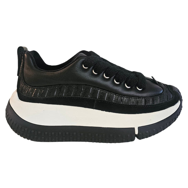 4CCCCEES, Schwarzer Ledersneaker KAPOK PAVA Oreo