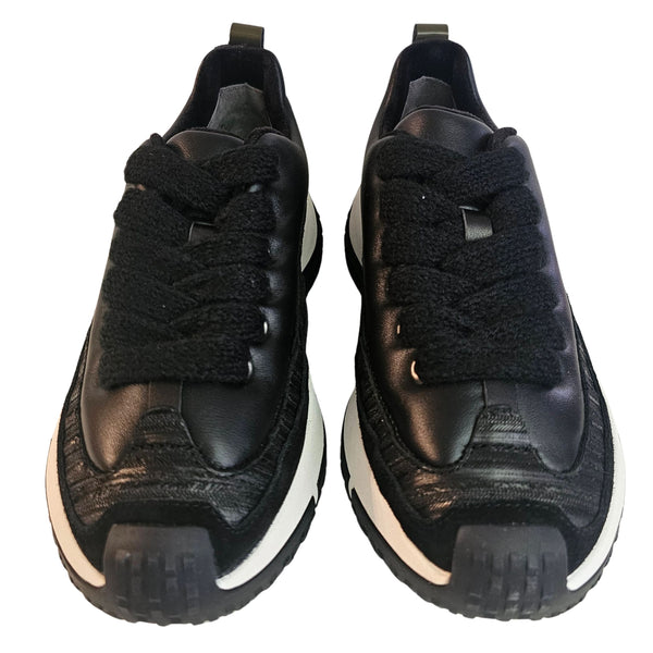 4CCCCEES, Schwarzer Ledersneaker KAPOK PAVA Oreo