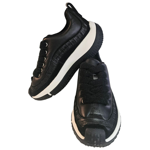 4CCCCEES, Schwarzer Ledersneaker KAPOK PAVA Oreo