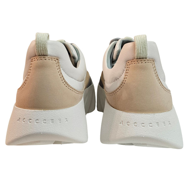 4CCCCEES, TURA FLOW, Weißer Sneaker mit Plateausohle