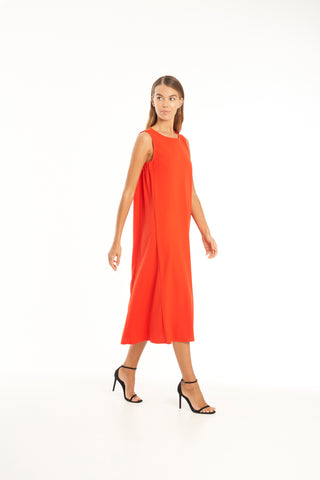 Vicario Cinque, Abrilla, Kleid in Tomatenrot