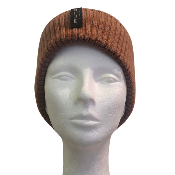 ALTO, gerippte Wollmütze in Braun