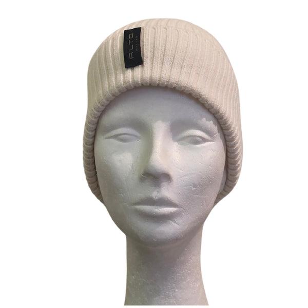 ALTO, gerippte Wollmütze in Wollweiß