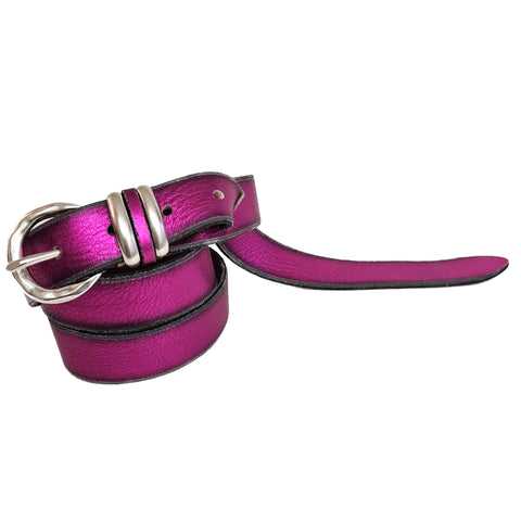 B.Belt, pink-metallicfarbener Gürtel