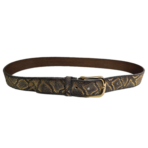 B.Belt, anthrazit-goldfarbener Gürtel im Reptil-Look