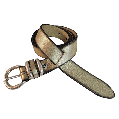 B.Belt, Gürtel in Gold seidenmatt