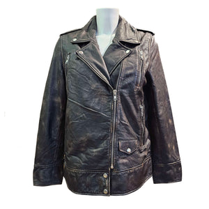 NOTYZ, antikbraune Lederjacke oversized