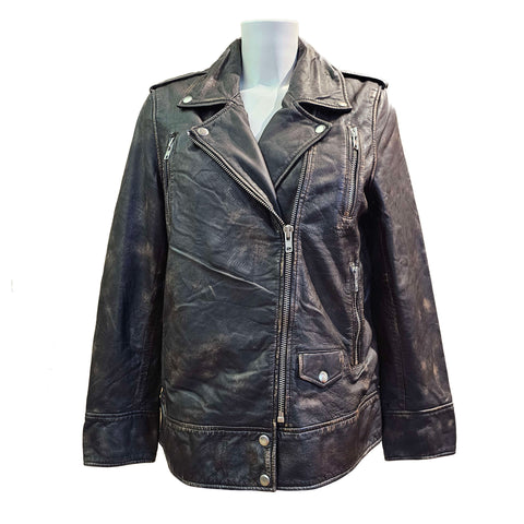 NOTYZ, antikbraune Lederjacke oversized