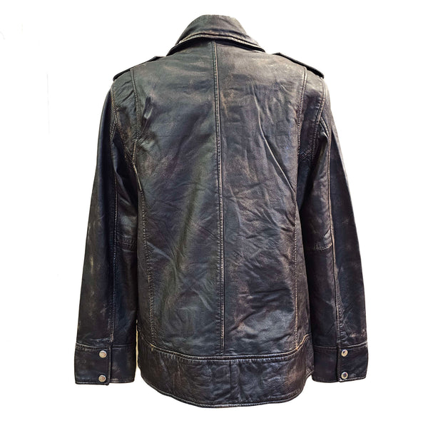 NOTYZ, antikbraune Lederjacke oversized