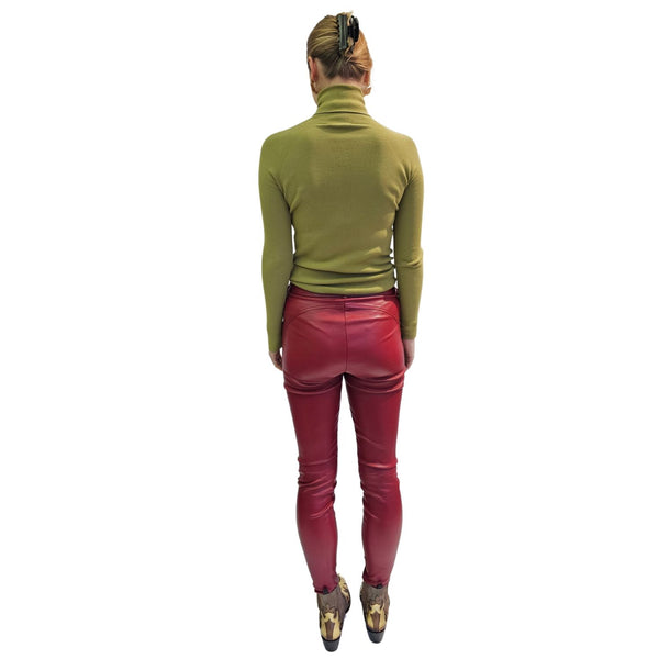 BTF, Stretchlederhose in Rot