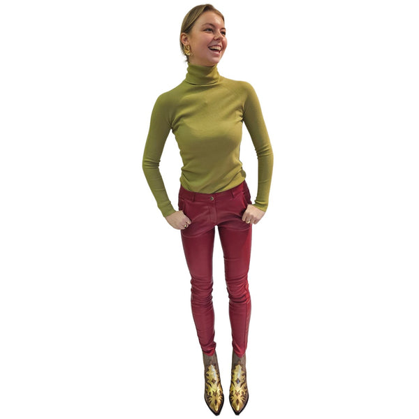 BTF, Stretchlederhose in Rot
