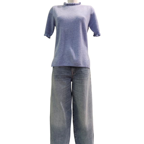 BTF, Kurzarmpullover in Jeansblau