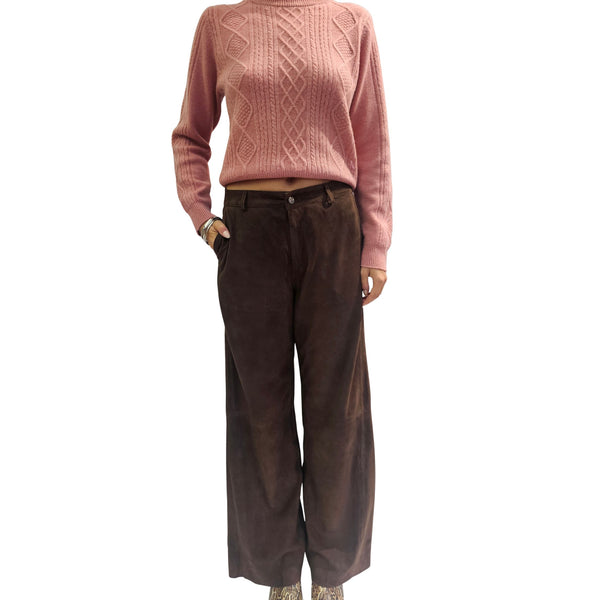 BTF, Velour Lederhose in Dark Chocolate