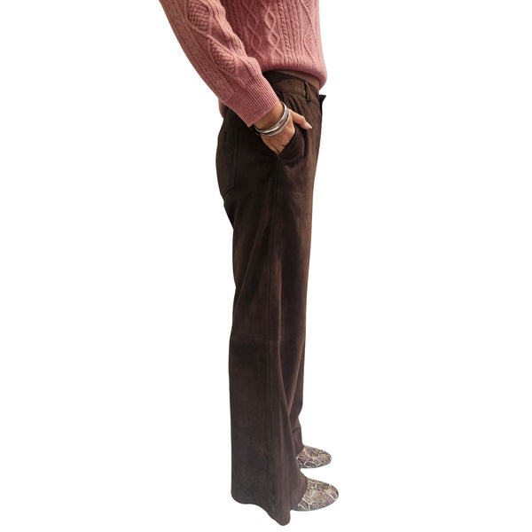 BTF, Velour Lederhose in Dark Chocolate