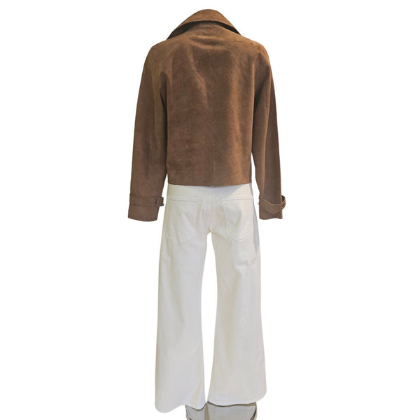 NOTYZ, tabakfarbene Wildlederjacke im Trenchcoatstil