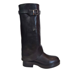 Bervicato, Langschaftstiefel mit Schnalle in Schwarz