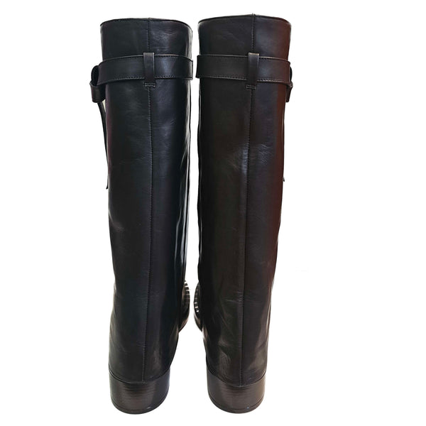 Bervicato, Langschaftstiefel mit Schnalle in Schwarz