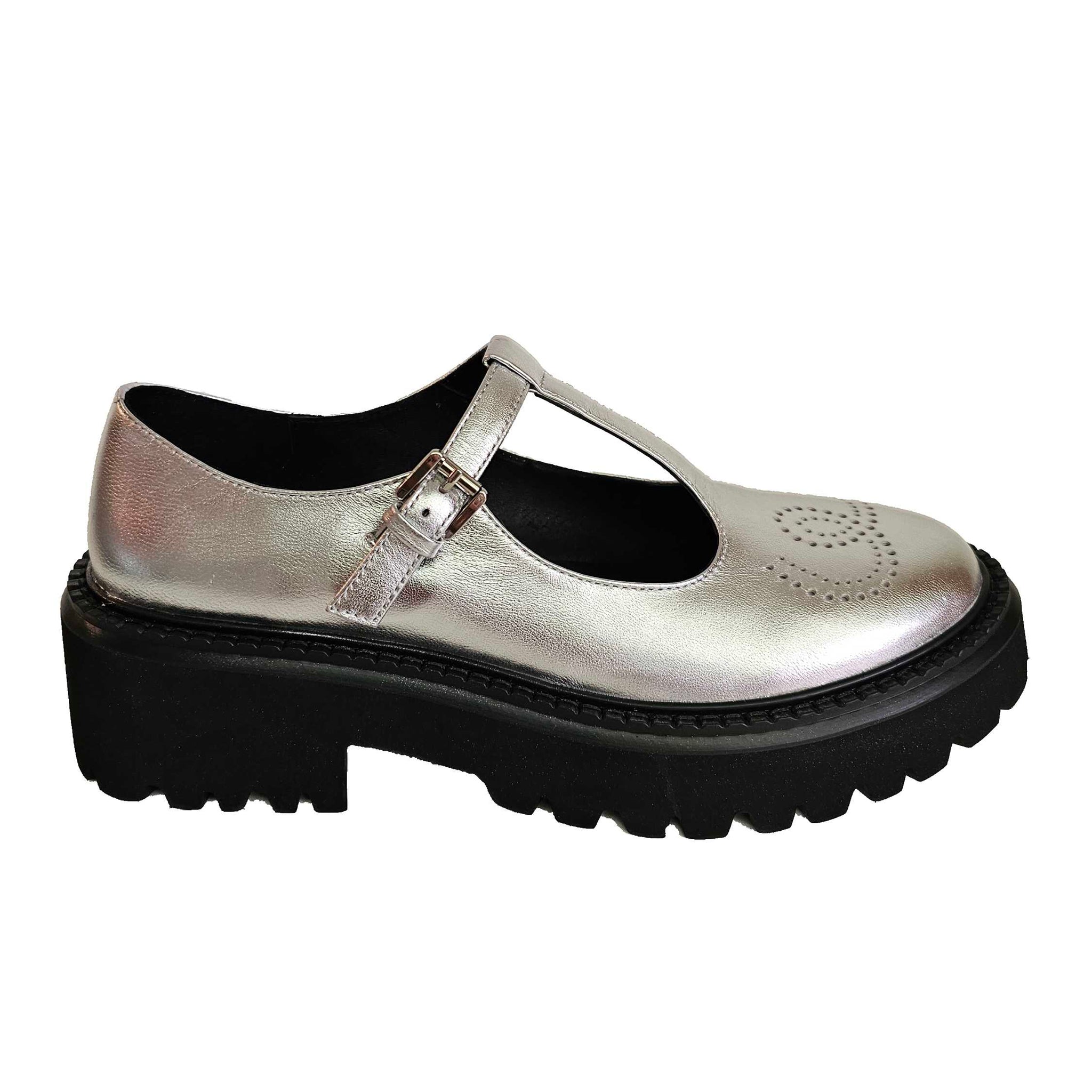 Bibi Lou, Riemchenschuhe in Silber