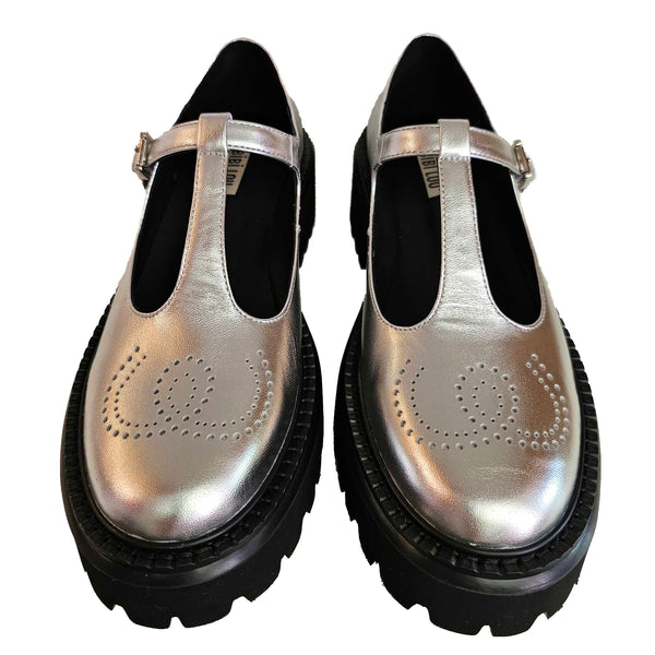 Bibi Lou, Riemchenschuhe in Silber