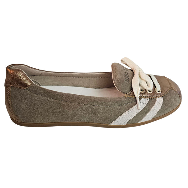 Bibi Lou, Wildleder Ballerina in Beige/Gold