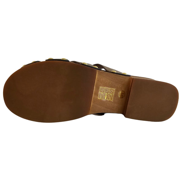 Bibi Lou, Clogs aus geflochtenem Leder in Braun