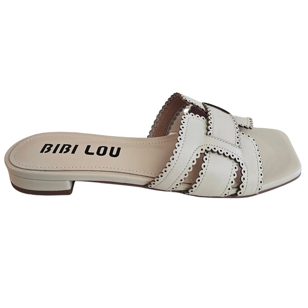 Bibi Lou, flache Pantolette in Creme