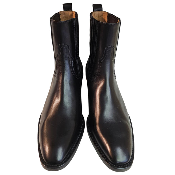 La Bottega di Lisa, Chelseaboot im Cowboystil in Schwarz