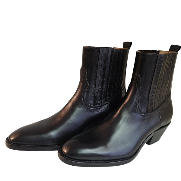 La Bottega di Lisa, Chelseaboot im Cowboystil in Schwarz