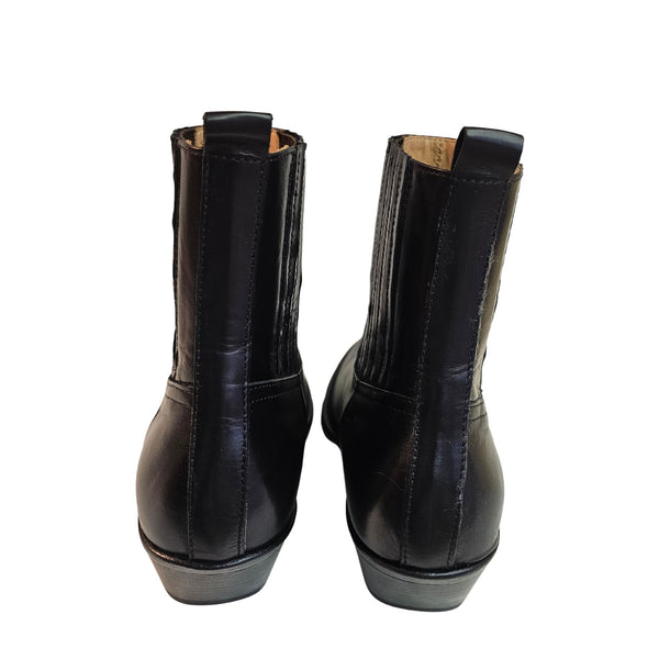 La Bottega di Lisa, Chelseaboot im Cowboystil in Schwarz