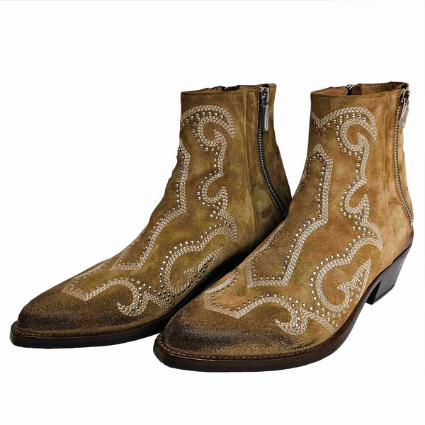 La Bottega di Lisa, caramellfarbene Wildleder-Stiefelette