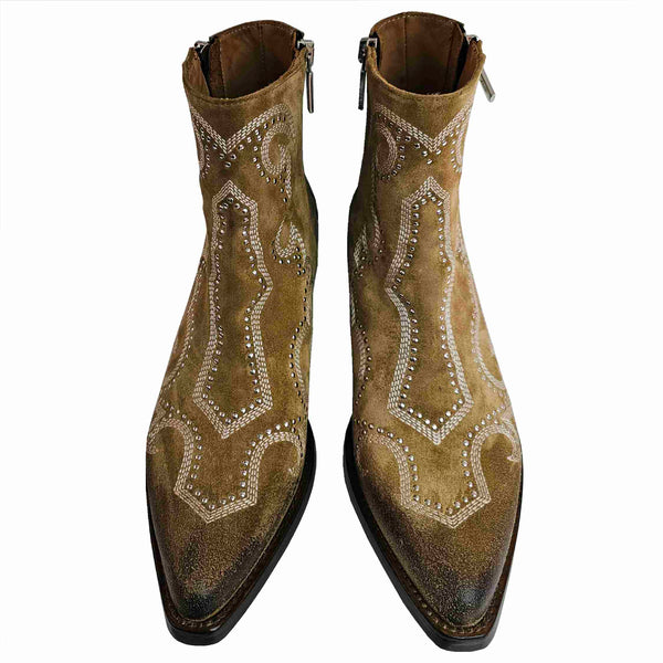 La Bottega di Lisa, caramellfarbene Wildleder-Stiefelette