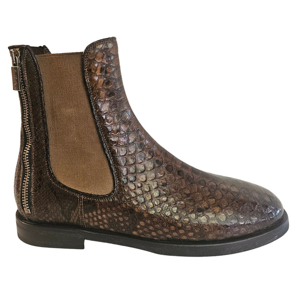 La Bottega di Lisa, Chelseaboot aus braunem Pythonleder