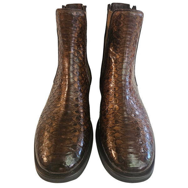 La Bottega di Lisa, Chelseaboot aus braunem Pythonleder