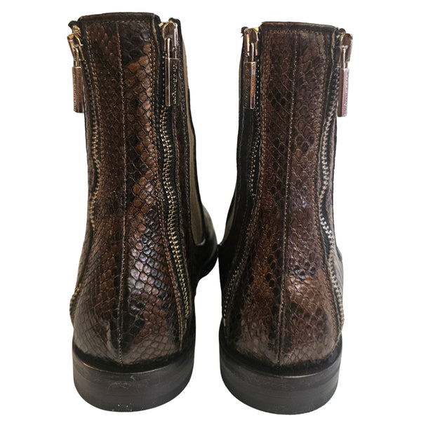 La Bottega di Lisa, Chelseaboot aus braunem Pythonleder