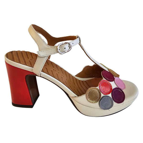 Chie Mihara, Plateau Sandalette, KICUSE in Creme/Bunt