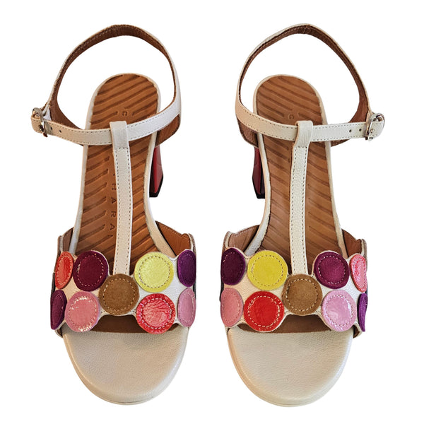 Chie Mihara, Plateau Sandalette, KICUSE in Creme/Bunt