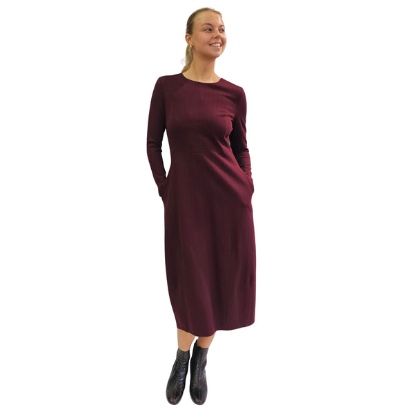Vicario Cinque, ADALIA, Midikleid in Bordeaux
