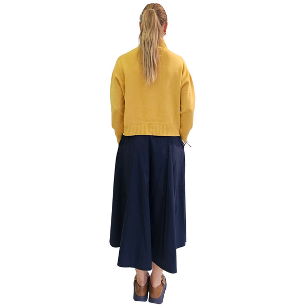 Vicario Cinque, MENTA, Rollkragen Pullover in Kastenform in Gelb