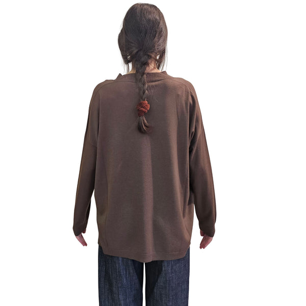 Vicario Cinque, MISURATA, V-Pullover in Braun