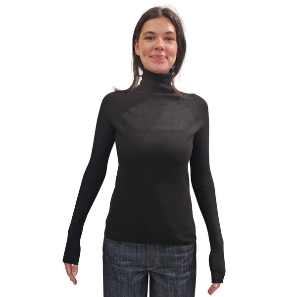 Vicario Cinque, MARBELLA, Rollkragenpullover in Schwarz