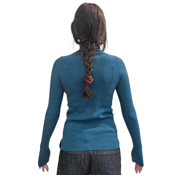 Vicario Cinque, MARBELLA, Rollkragenpullover in Türkis