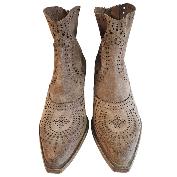 CURIOSITÉ, Cowboystiefelette in Taupe
