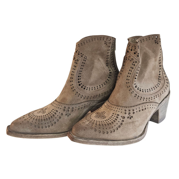 CURIOSITÉ, Cowboystiefelette in Taupe