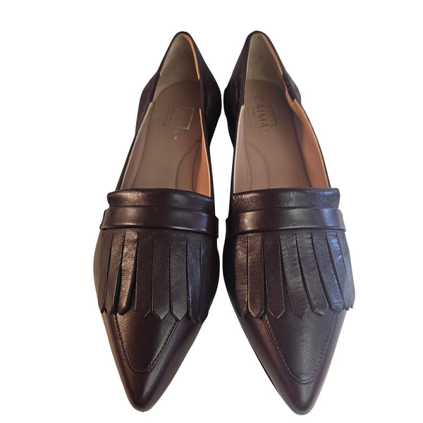 Caiman, Bordeauxfarbender Loafer mit Fransen