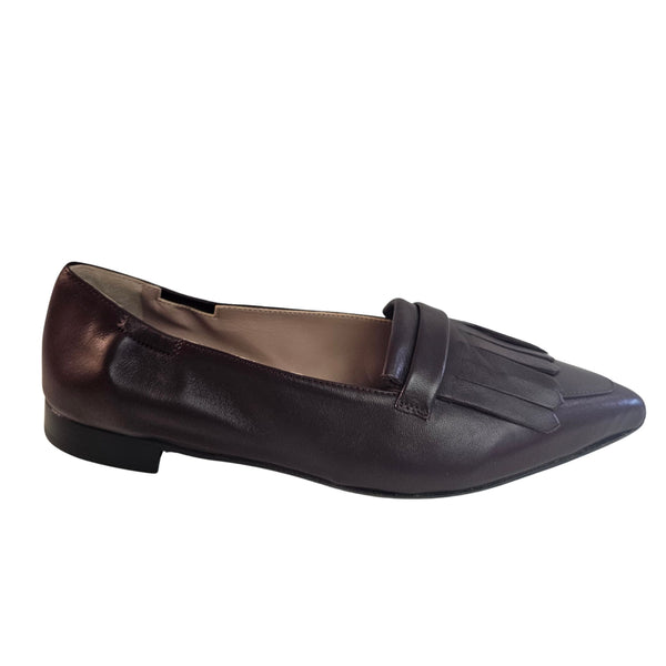 Caiman, Bordeauxfarbender Loafer mit Fransen